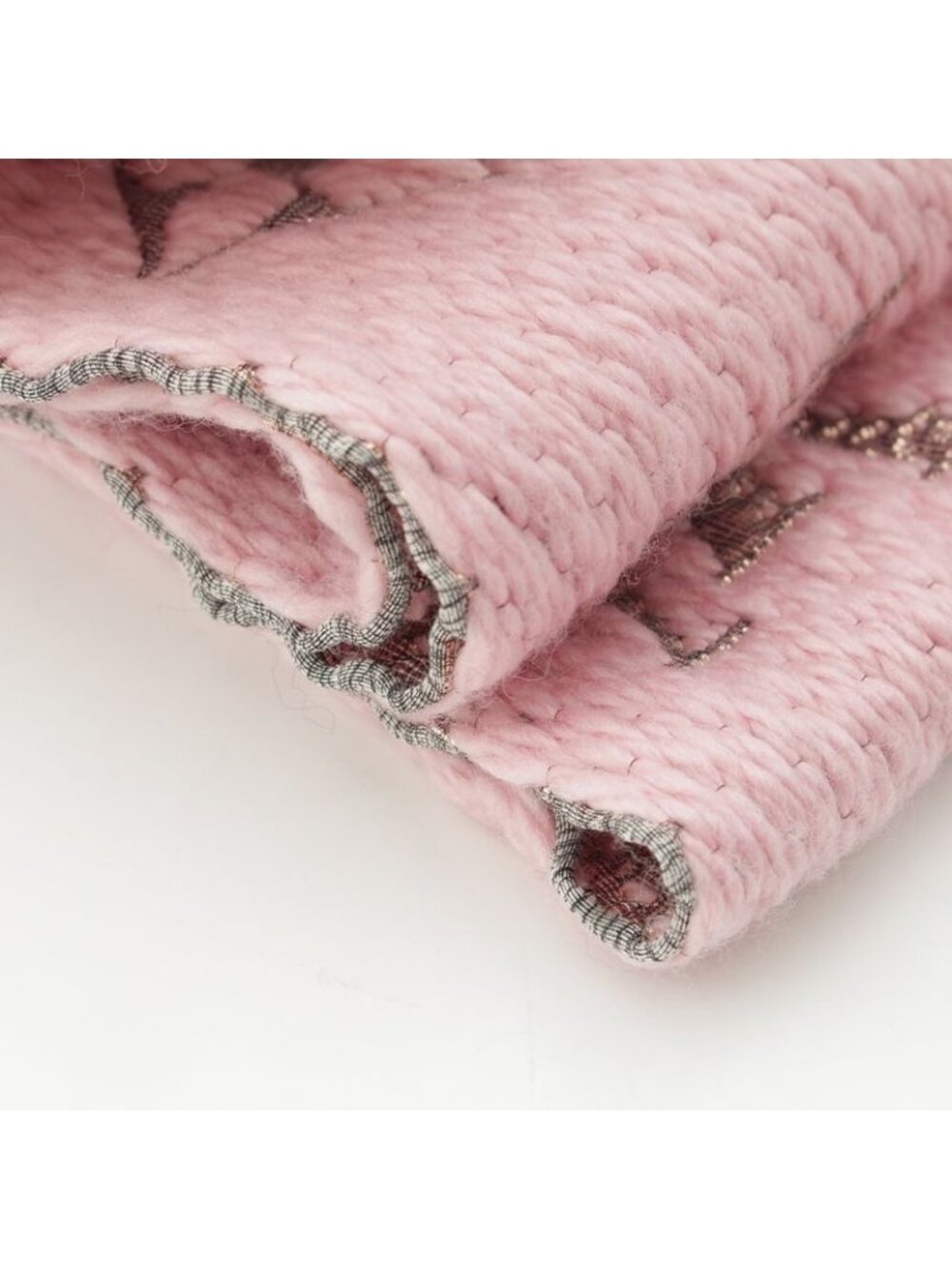 Louis Vuitton Wool Silk Echarpe Logo Mania Shine Scarf Pink - Picture 8 of 10